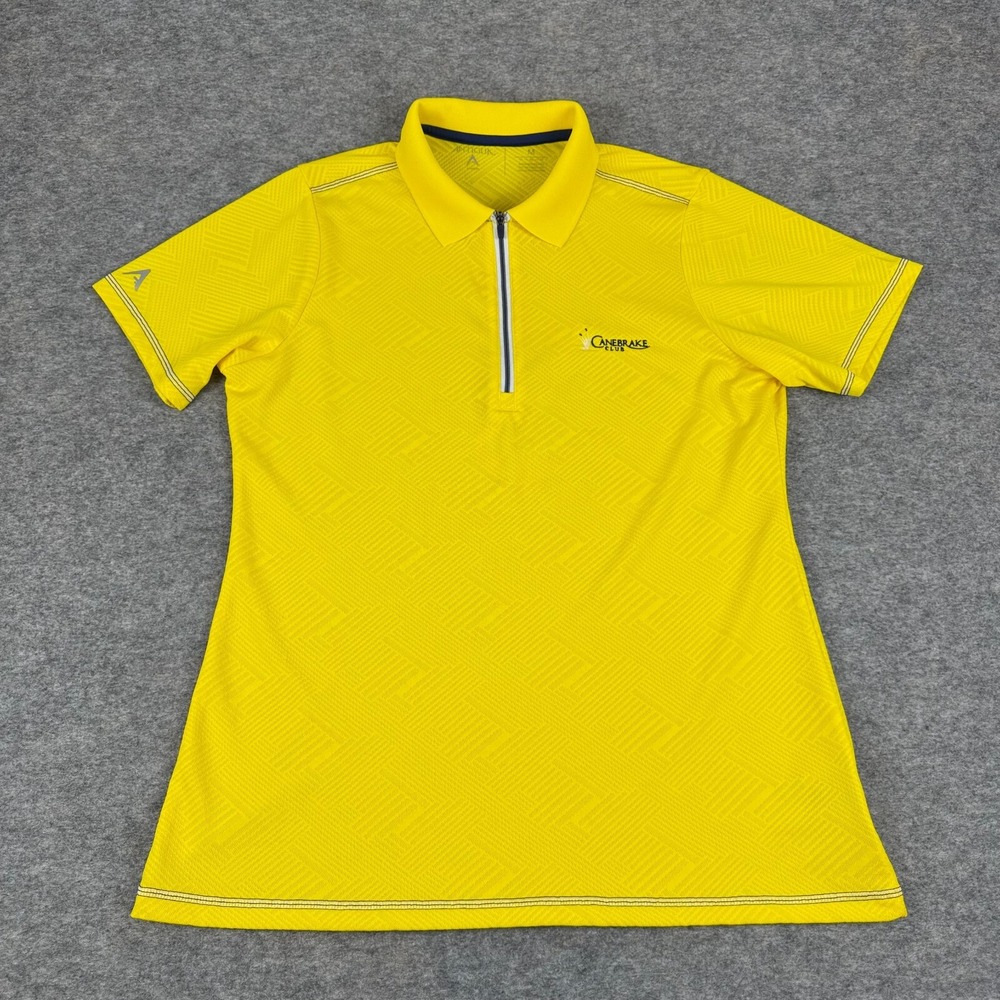 Antigua 1/4 Zip Polo Shirt Canebrake Club AL Yellow Womens Medium M